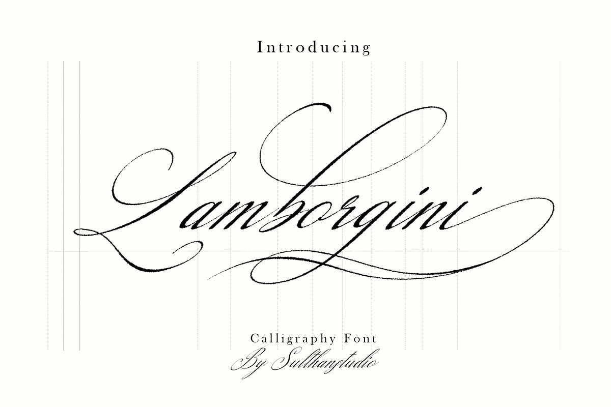 Lamborgini, a Handwritten Font by Sulthan Studio (Photo 1 of 7)