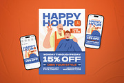Happy Hour Barber Flyer Set, a Flyer Template by The Good Store (Thumbnail 1 of 2)