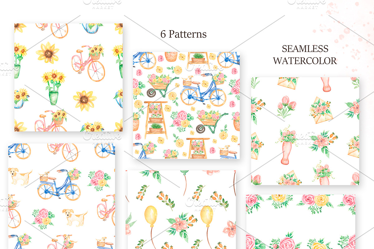 Watercolor Flower Shop Set, a Decorative Illustration by MayaNavits (Photo 4 of 6)