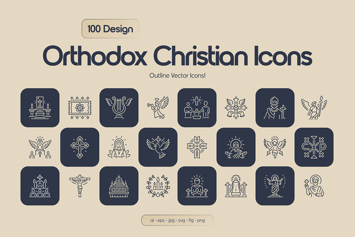 Orthodox Christian Icons, an Outline Icon by Prosymbols (Photo 1 of 8)