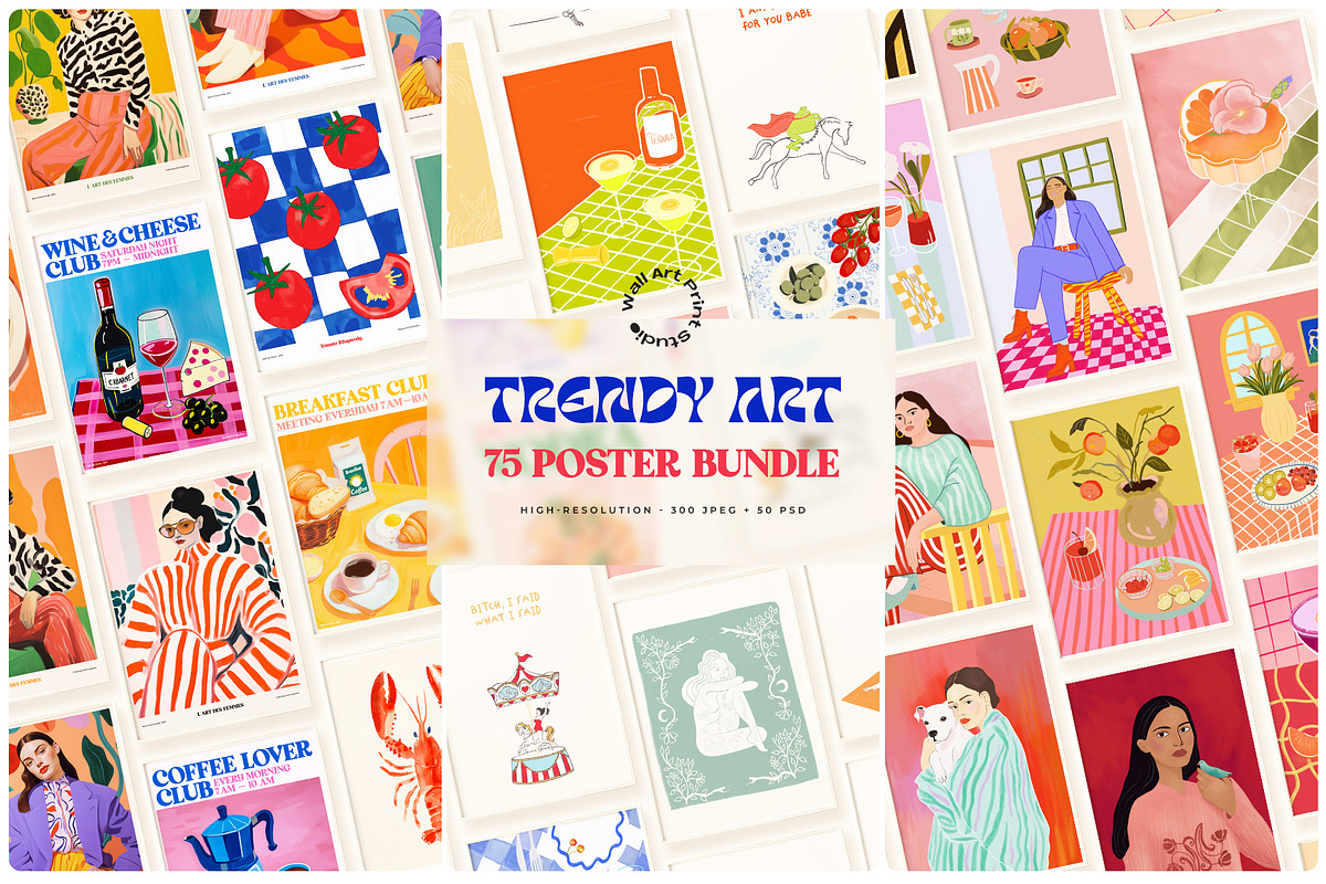 Trendy Art Bundle 2, a Graphic by Wall Art Print Studio (Photo 1 of 37)
