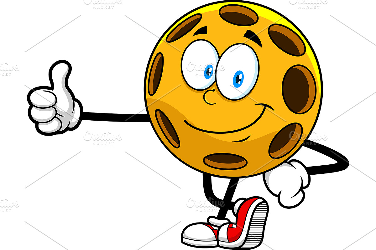 Pickleball Giving Thumbs Up, an Illustration by HitToon