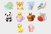 2D Whimsical Animal Clipart, a Seasonal Illustration by Design Market (Thumbnail 3 of 3)