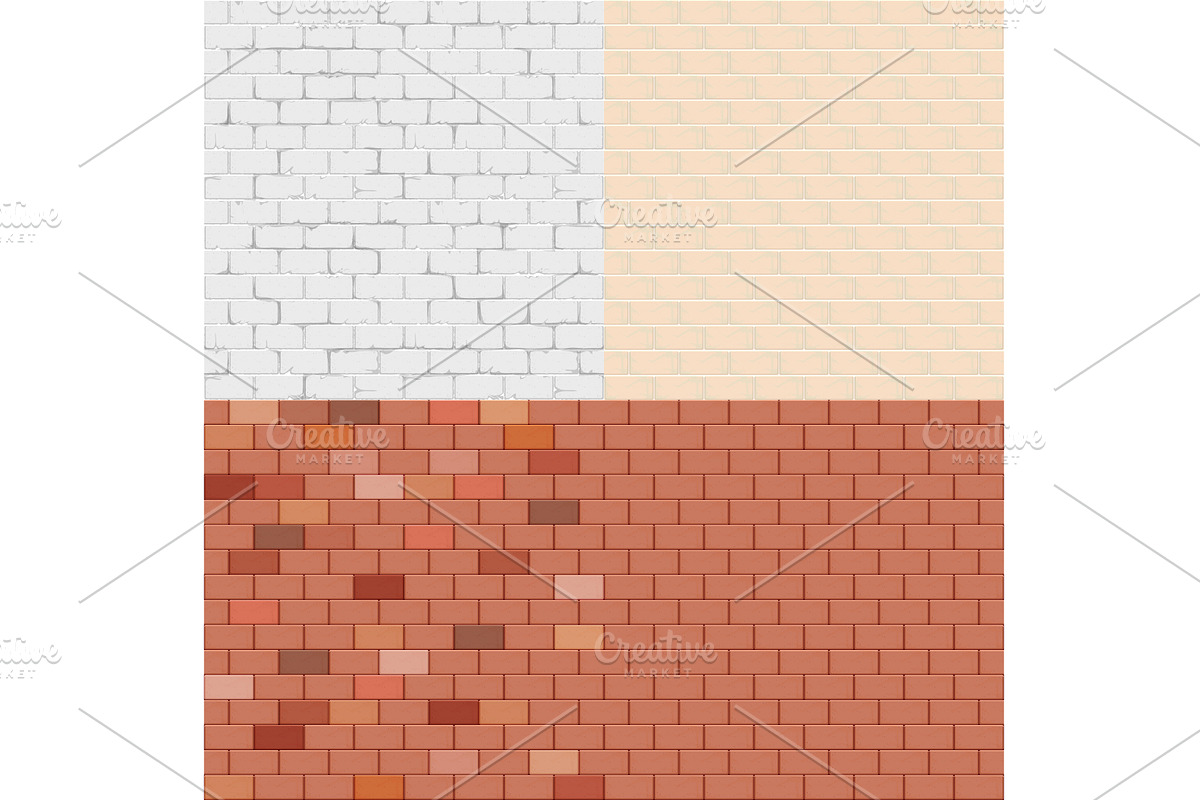 Brick wall set seamless pattern, a Texture Graphic by orensila