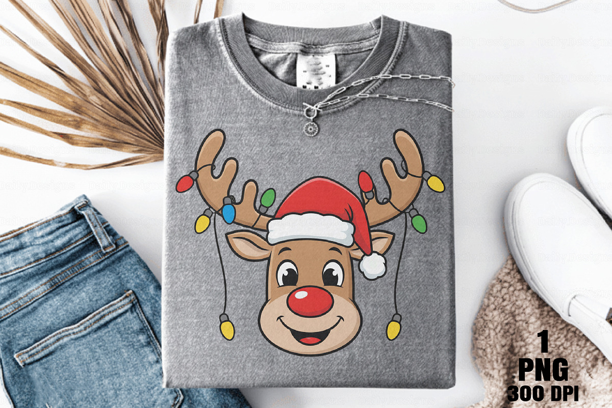 Merry Christmas Reindeer PNG, an Illustration by Daily.Designs (Photo 7 of 10)