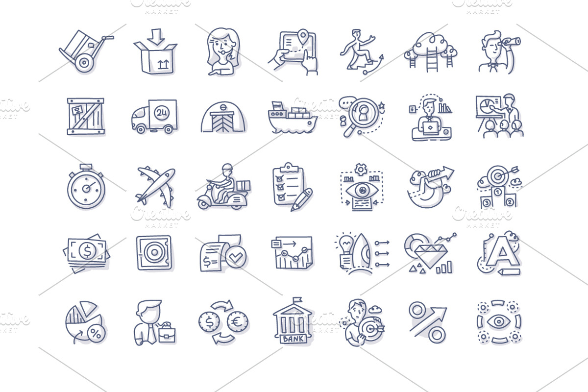 120 Business Doodle Icons, an Icon by Rassko (Photo 2 of 3)