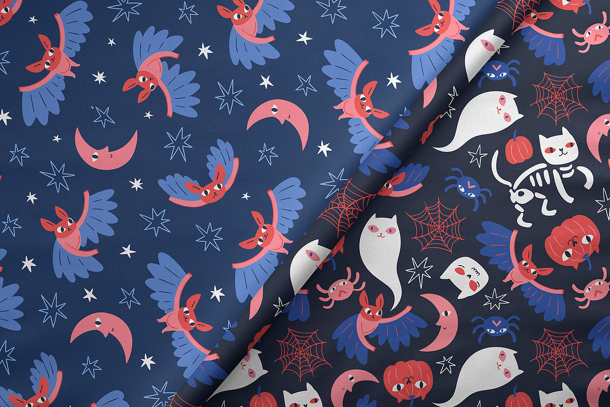 Cat Halloween seamless patterns, a Pattern Graphic by Alenkakarabanova (Photo 4 of 4)