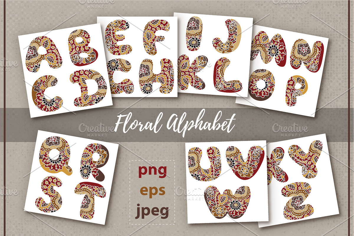 Flower Alphabet, an Object Graphic by MalinaShop (Photo 1 of 4)