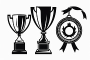 Trophy and Medal Silhouette Set, an Illustration by Gfx_Store (Thumbnail 5 of 7)