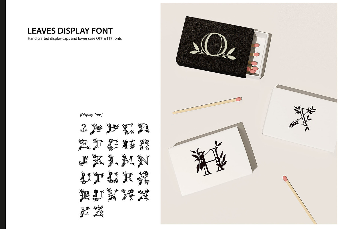 Leaves Display Cap Font, a Font by CC CREATIVE CO (Photo 2 of 4)