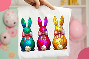Stained Glass Easter Coquette Bunny, an Illustration by OK Design (Thumbnail 2 of 6)