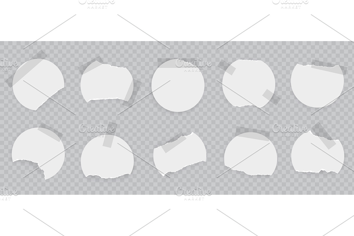 Torn round paper. 3D realistic white, an Illustration by Frogella