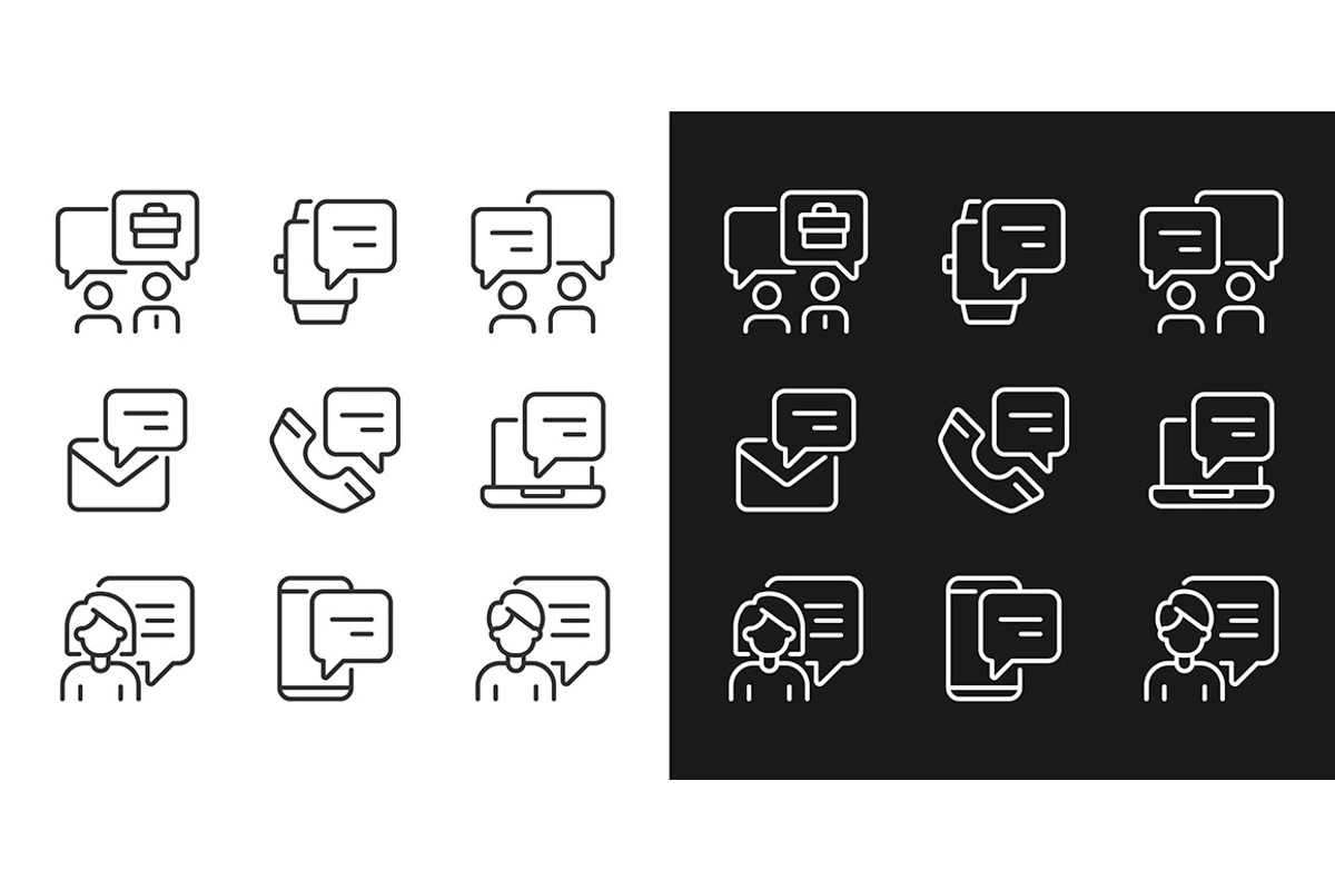 Chat bubbles in business icons, an Icon by IMG Visuals