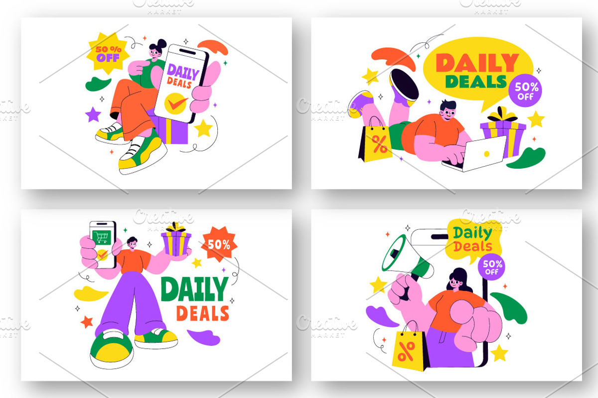 10 Daily Deals of The Day, a Person Illustration by denayunebgt (Photo 3 of 4)