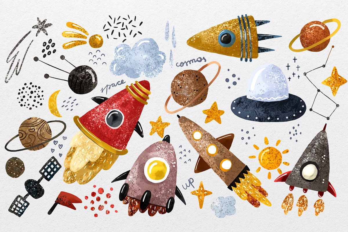 Outer Space Adventure: Cute, a Transportation Illustration by the_myro (Photo 2 of 3)