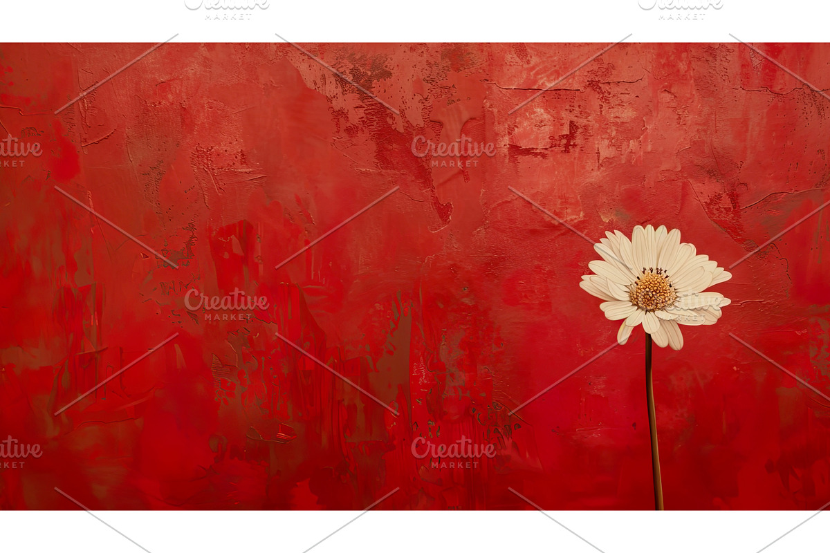 Single daisy flower against vibrant, a Texture Illustration by Lermont51