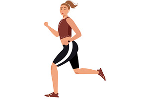 Active woman running vector isolated, a Person Illustration by vectorpointstudio