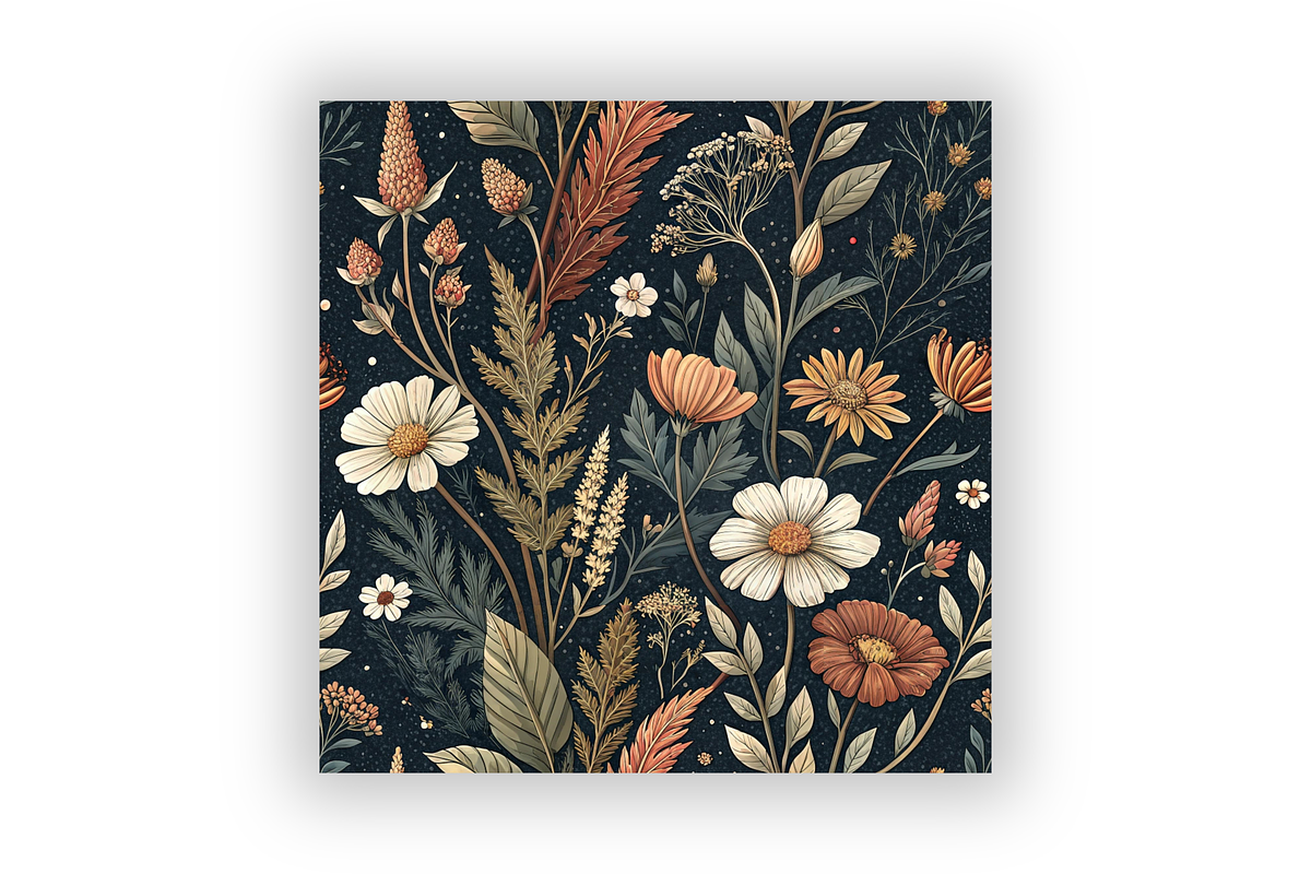 Dark Cottagecore Floral Pattern, a Pattern Graphic by FloridPrintables (Photo 7 of 7)