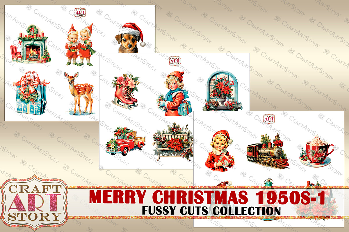 Merry Christmas Fussy-1 Cuts, an Animal Illustration by CraftArtStory (Photo 2 of 6)