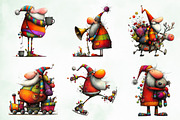 Quirky Santa, Funny Santa Clipart, an Illustration by Creative Art (Thumbnail 3 of 10)