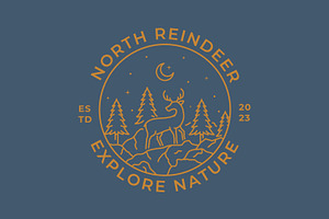 Deer Logo Badge Nature Night, a Branding & Logo Template by Signatoro