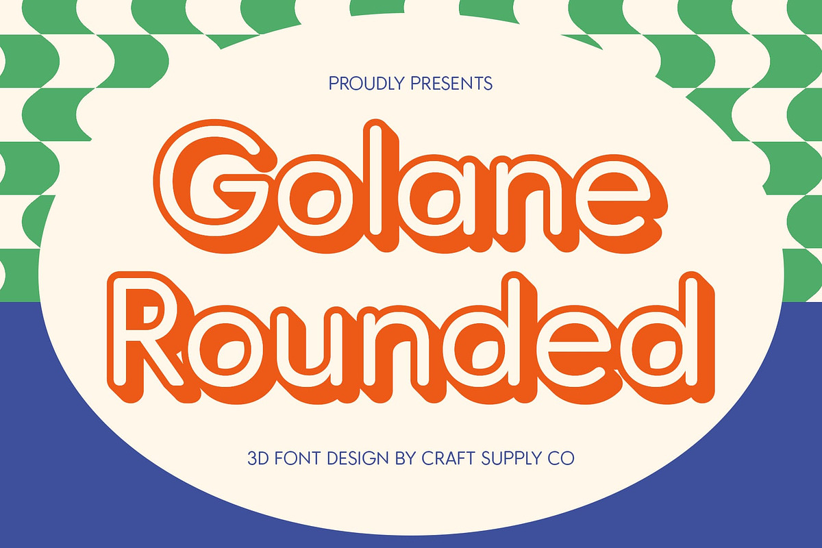 Golane Rounded 3D, a Sans Serif Font by Craft Supply Co. (Photo 1 of 8)
