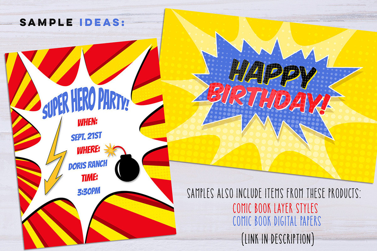 Procreate Comic Shape Brushes Stamps, a Brush Add-On by Studio Kitsch (Photo 8 of 8)