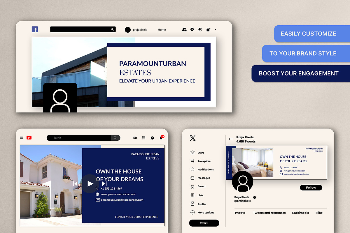 Real Estate Social Media Kit, a Social Media Template by prajapixels (Photo 4 of 6)