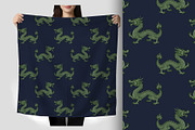 Royal Dragon on Navy Blue, a Pattern Graphic by Sharon Schwalbe (Thumbnail 4 of 7)