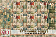 Background Paper Patchwork forest, a Seasonal Illustration by CraftArtStory (Thumbnail 1 of 4)
