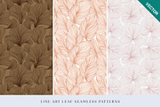 Line Art Leaf Seamless Patterns, a Pattern Graphic by Momosama Studio (Thumbnail 1 of 5)