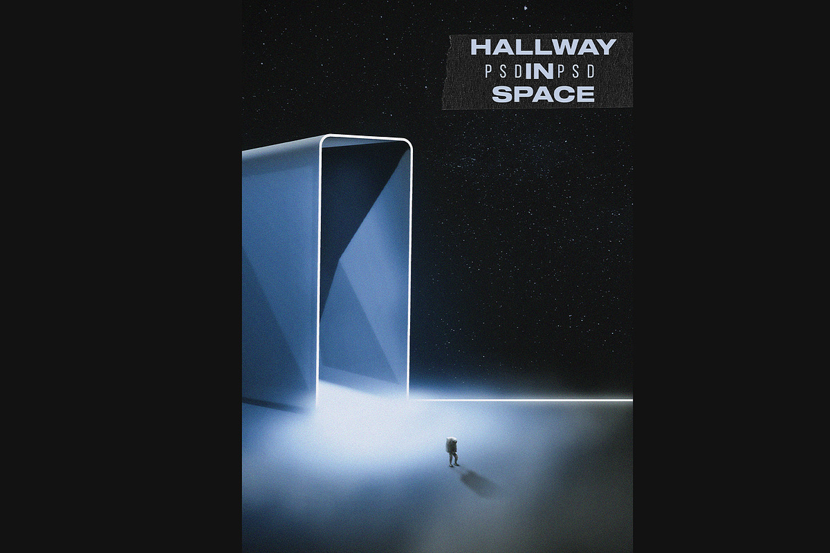 Hallway In Space | PSD DOWLOAD, an Illustration by RankedDesigns (Photo 1 of 2)