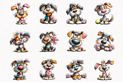 Funny Whimsical Dogs Clipart Set, an Animal Illustration by fashionaddict (Thumbnail 2 of 7)