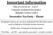 Tea Party Alphabet Letters, a Decorative Illustration by Creative Art By SamM (Thumbnail 2 of 10)