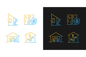 Residential Construction Icons Set