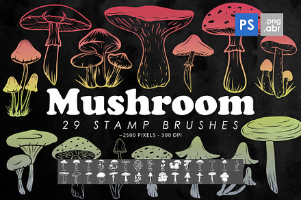 Mushroom Photoshop Stamp Brushes