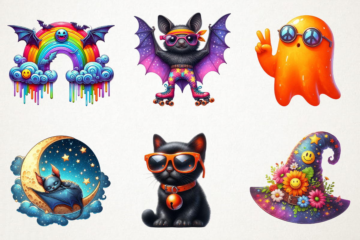 Groovy Halloween Element Clipart, an Illustration by RobertsArt (Photo 5 of 7)