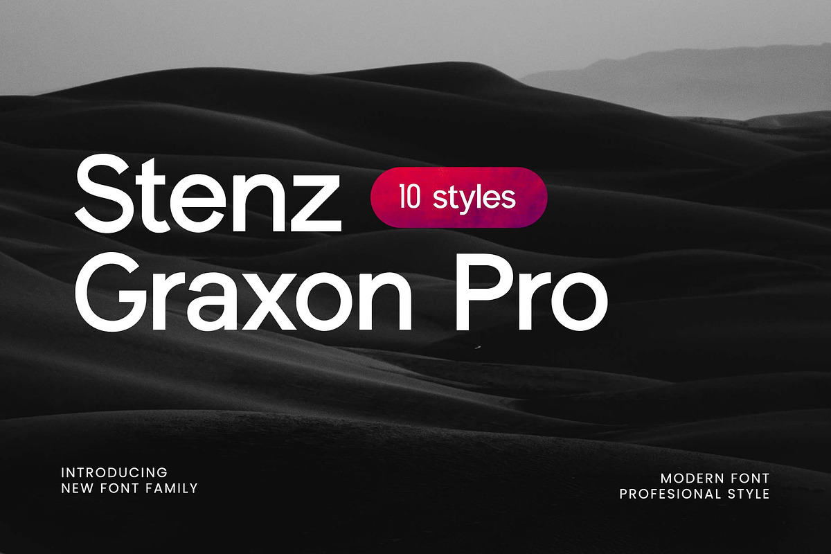 Stenz Graxon Pro Family Font, a Sans Serif Font by UICreative (Photo 1 of 13)