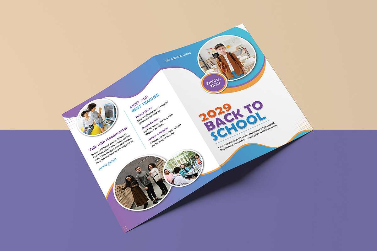 School Admission Bifold Brochure, a Brochure Template by Template Shop (Photo 5 of 6)