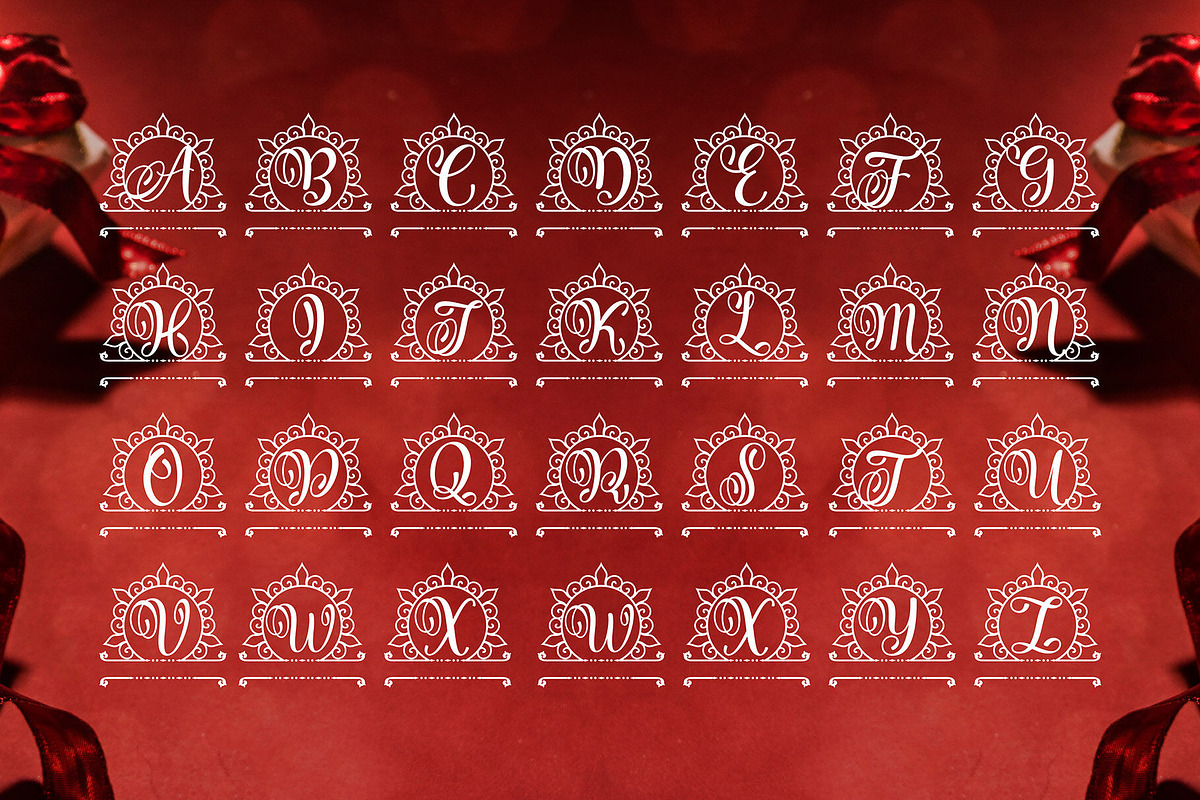 Holiday Elegant Monogram Font, a Symbol Font by Graphicxell (Photo 3 of 10)