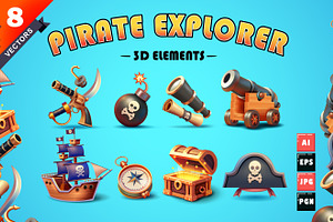 Pirate Explore, 3D Element