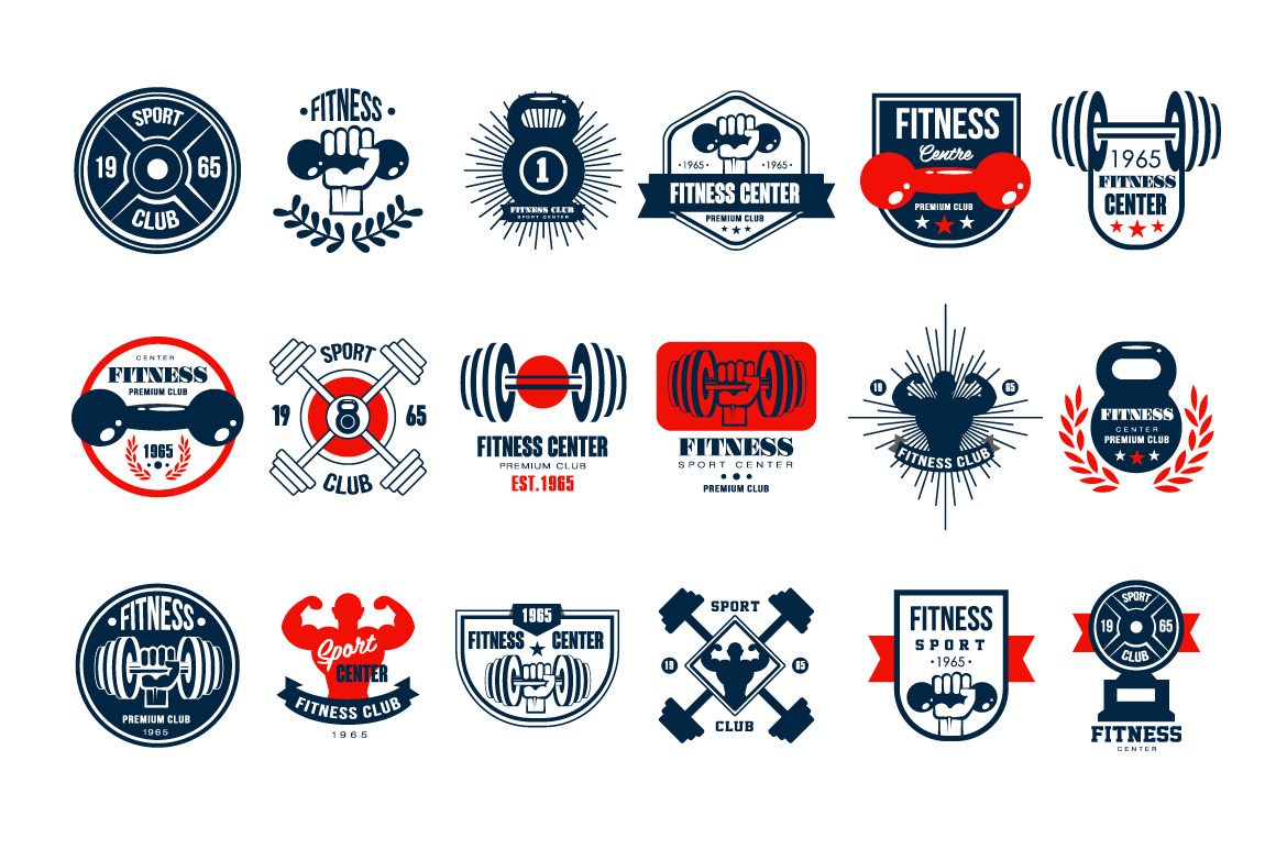 Sports and fitness logo graphics, a Work Illustration by TopVectors