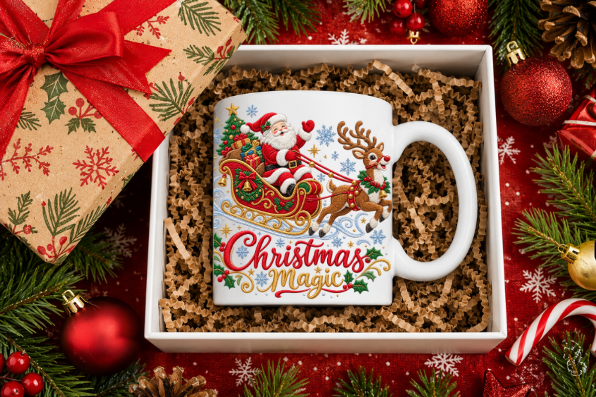 Santa Sleigh Christmas Magic, a Seasonal Illustration by Vachira Digital Studio (Photo 4 of 5)