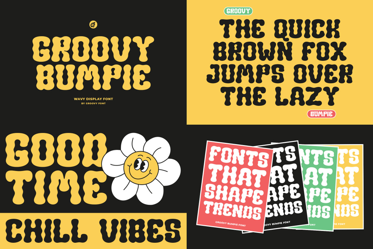 SALE! GROOVY RETRO - Font Bundle, a Sans Serif Font by GroovyFontCo (Photo 11 of 16)