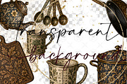 Vintage Floral Kitchen Clipart, a Decorative Illustration by BigCakeBee (Thumbnail 2 of 3)