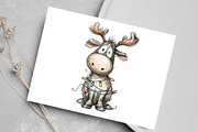 Quirky Funny Christmas Reindeer, an Illustration by Canvas Craft (Thumbnail 5 of 7)