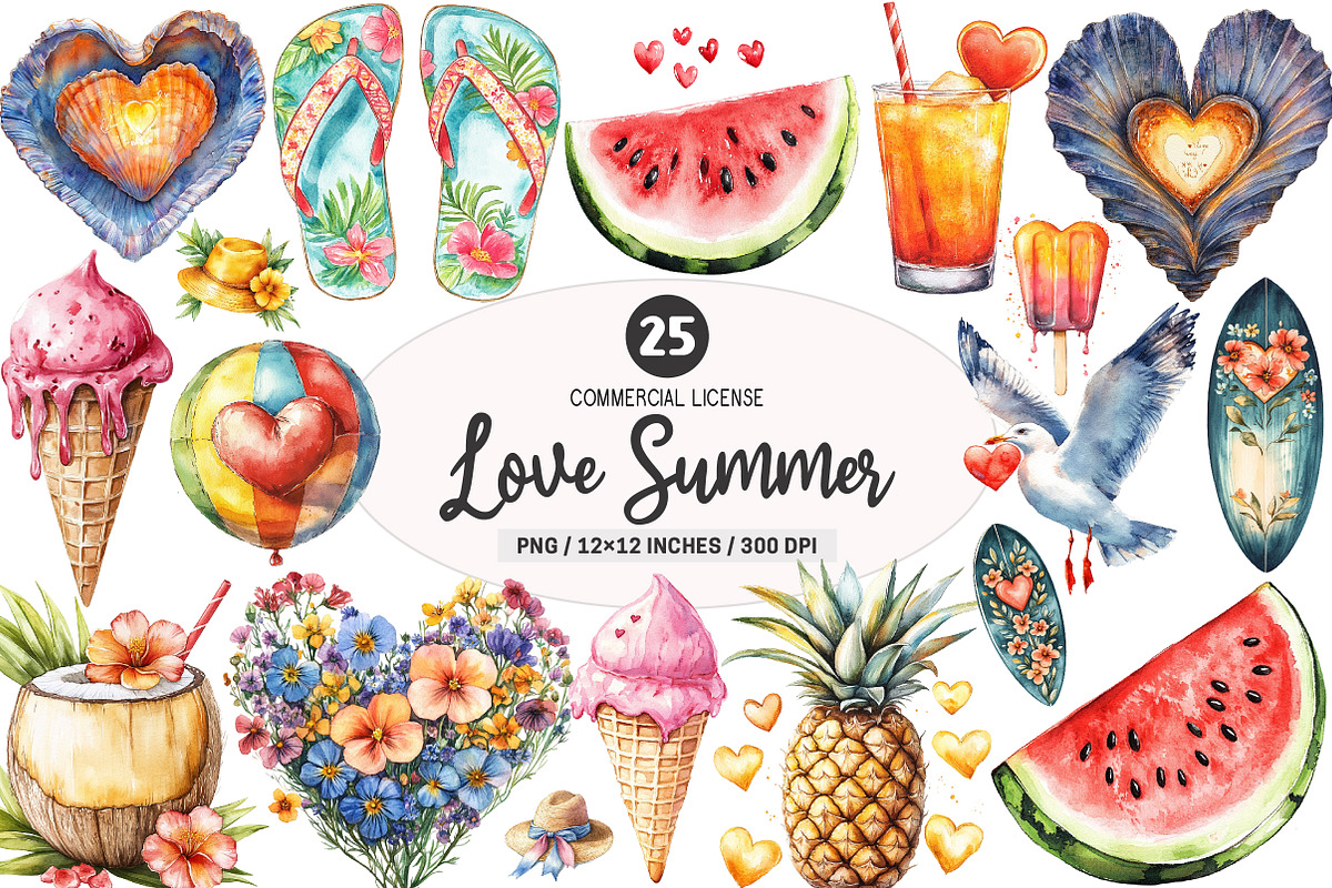 Love Summer Sublimation Bundle, an Illustration by SinaCreation (Photo 1 of 5)