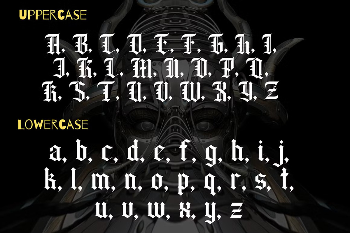 IronCrest - A Blackletter Font, a Blackletter Font by GearShift (Photo 3 of 4)