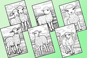 Cute Lamb Coloring Pages, an Animal Illustration by Catchy Ideaz (Thumbnail 3 of 3)