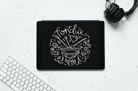 Fondue vector lettering